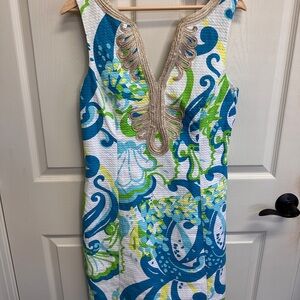 Lilly Pulitzer Blue and Green V-Neck Coverup